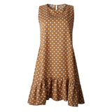 Lossky Women Summer Dress Polka Dot Chiffon Sleeveless Beach Mini Casual Yellow Sundress Plus Size Dress For Women - Sellve