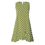 Lossky Women Summer Dress Polka Dot Chiffon Sleeveless Beach Mini Casual Yellow Sundress Plus Size Dress For Women - Sellve