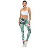 Sexy Women Legging leaf Printing Fitness leggins Fashion Slim legins High Waist Leggings Woman Pants - Sellve