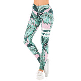 Sexy Women Legging leaf Printing Fitness leggins Fashion Slim legins High Waist Leggings Woman Pants - Sellve