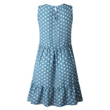 Wave Point Dress Ruffle Women Spring Summer Street Sexy Casual Slim Thin Beach Party O Neck Mini Polka Dot Dress - Sellve