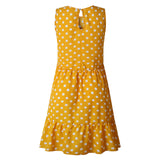 Wave Point Dress Ruffle Women Spring Summer Street Sexy Casual Slim Thin Beach Party O Neck Mini Polka Dot Dress - Sellve