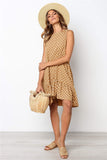 Wave Point Dress Ruffle Women Spring Summer Street Sexy Casual Slim Thin Beach Party O Neck Mini Polka Dot Dress - Sellve