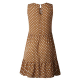 Wave Point Dress Ruffle Women Spring Summer Street Sexy Casual Slim Thin Beach Party O Neck Mini Polka Dot Dress - Sellve