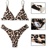 Bikini Micro Swimwear Women Leopard High Cut Swimming Bathing Suit Biquini Set Sexy Swimsuit Femme Brazilian Bikini - Sellve