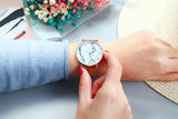 Fashion Rose Gold Mesh Band Creative Marble Female Wrist Watch Luxury Women Quartz Watches - Sellve