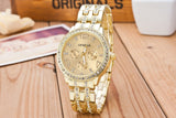 Gold Crystal Geneva Casual Quartz Watch Women Stainless Steel Dress Watches - Sellve