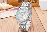 Gold Crystal Geneva Casual Quartz Watch Women Stainless Steel Dress Watches - Sellve