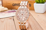 Gold Crystal Geneva Casual Quartz Watch Women Stainless Steel Dress Watches - Sellve