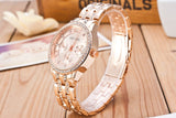 Gold Crystal Geneva Casual Quartz Watch Women Stainless Steel Dress Watches - Sellve