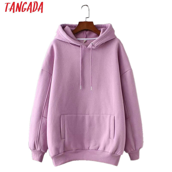 Women fleece hoodie sweatshirts winter japanese fashion Oversize ladies pullovers warm pocket hooded jacket - Sellve