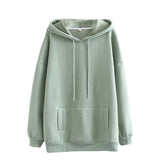 Women fleece hoodie sweatshirts winter japanese fashion Oversize ladies pullovers warm pocket hooded jacket - Sellve