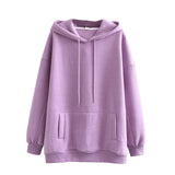 Women fleece hoodie sweatshirts winter japanese fashion Oversize ladies pullovers warm pocket hooded jacket - Sellve