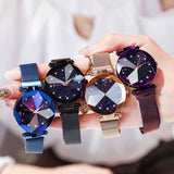 Ladies Magnetic Starry Sky Clock Luxury Women Watches Fashion Diamond Female Quartz Wristwatches - Sellve