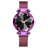 Ladies Magnetic Starry Sky Clock Luxury Women Watches Fashion Diamond Female Quartz Wristwatches - Sellve