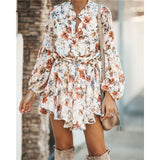 Summer Dress Women Vestidos Casual Tie Dye Clothing Robe Femme Chic Beach Dresses Chiffon Autumn Maxi Dress - Sellve