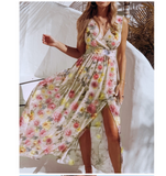 Summer Dress Women Vestidos Casual Tie Dye Clothing Robe Femme Chic Beach Dresses Chiffon Autumn Maxi Dress - Sellve