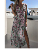 Summer Dress Women Vestidos Casual Tie Dye Clothing Robe Femme Chic Beach Dresses Chiffon Autumn Maxi Dress - Sellve