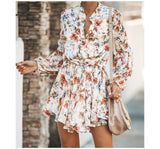 Summer Dress Women Vestidos Casual Tie Dye Clothing Robe Femme Chic Beach Dresses Chiffon Autumn Maxi Dress - Sellve