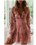 Summer Dress Women Vestidos Casual Tie Dye Clothing Robe Femme Chic Beach Dresses Chiffon Autumn Maxi Dress - Sellve