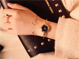 Small Gold Bangle Bracelet Luxury Watches Stainless Steel Retro Ladies Quartz Wristwatches - Sellve