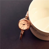 Small Gold Bangle Bracelet Luxury Watches Stainless Steel Retro Ladies Quartz Wristwatches - Sellve