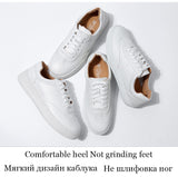 Fashion White Split Leather Women Chunky Sneakers White Shoes - Sellve