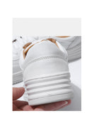 Fashion White Split Leather Women Chunky Sneakers White Shoes - Sellve