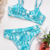 Sexy Swimsuit Women High Waist Bikini  Micro High Leg Swimming Suit for Bathing Suit Snake Print Swimwear Bikinis Set - Sellve