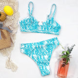 Sexy Swimsuit Women High Waist Bikini  Micro High Leg Swimming Suit for Bathing Suit Snake Print Swimwear Bikinis Set - Sellve