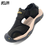 Classic Men's Sandals Summer Soft Sandals Comfortable Men Shoes Genuine Leather Sandals - Sellve