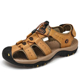 Classic Men's Sandals Summer Soft Sandals Comfortable Men Shoes Genuine Leather Sandals - Sellve