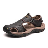 Classic Men's Sandals Summer Soft Sandals Comfortable Men Shoes Genuine Leather Sandals - Sellve