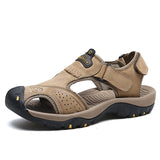 Classic Men's Sandals Summer Soft Sandals Comfortable Men Shoes Genuine Leather Sandals - Sellve