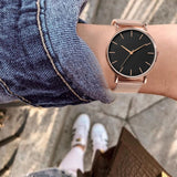 Ultra-thin Rose Gold Watch Minimalist Mesh Women Watch - Sellve