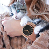 Ultra-thin Rose Gold Watch Minimalist Mesh Women Watch - Sellve