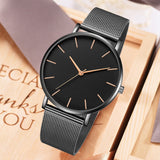 Ultra-thin Rose Gold Watch Minimalist Mesh Women Watch - Sellve