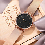 Ultra-thin Rose Gold Watch Minimalist Mesh Women Watch - Sellve