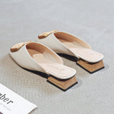 Women Pumps Slippers Slip on Mules Low Heel Casual Shoes - Sellve