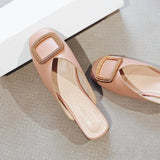 Women Pumps Slippers Slip on Mules Low Heel Casual Shoes - Sellve