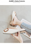 Women Pumps Slippers Slip on Mules Low Heel Casual Shoes - Sellve