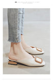 Women Pumps Slippers Slip on Mules Low Heel Casual Shoes - Sellve