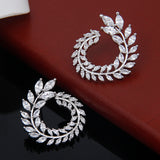 Two Size New Design Luxury AAA Zircon Olive Branch Earrings and Pendant Jewelry Sets For Fashion Women - Sellve