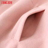 Women fleece hoodie sweatshirts winter japanese fashion Oversize ladies pullovers warm pocket hooded jacket - Sellve