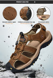 Classic Men's Sandals Summer Soft Sandals Comfortable Men Shoes Genuine Leather Sandals - Sellve