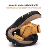 Classic Men's Sandals Summer Soft Sandals Comfortable Men Shoes Genuine Leather Sandals - Sellve