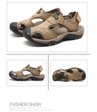 Classic Men's Sandals Summer Soft Sandals Comfortable Men Shoes Genuine Leather Sandals - Sellve