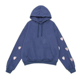 Harajuku Strawberry Embroidery Lavender Sweatshirt Autumn Winter Women Kawaii Loose Long Sleeves Tops Oversized Hoodies - Sellve