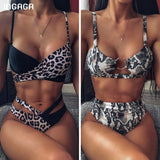 High Waist Bikini Push Up Swimsuit Leopard Swimwear Women Brazilian Bikini Set Biquini Sexy Bathing Suit Women - Sellve