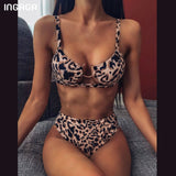 High Waist Bikini Push Up Swimsuit Leopard Swimwear Women Brazilian Bikini Set Biquini Sexy Bathing Suit Women - Sellve